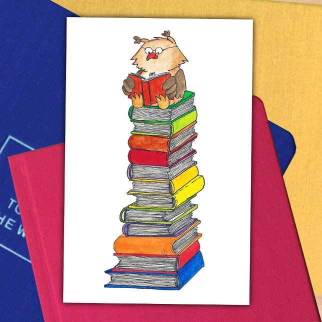 LIRE OWL carte postale par Nicole Janes (Créateur téléchargé)