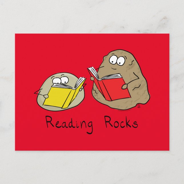 Lire Rocks Funny Livre carte postale (Devant)