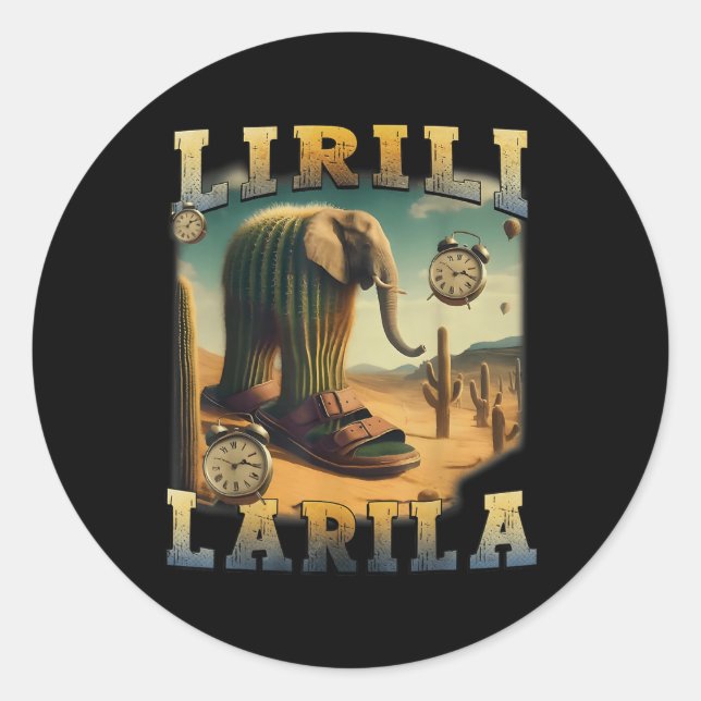 Lirili Larila Funny Italian Brainrot Meme  Classic Round Sticker (Front)
