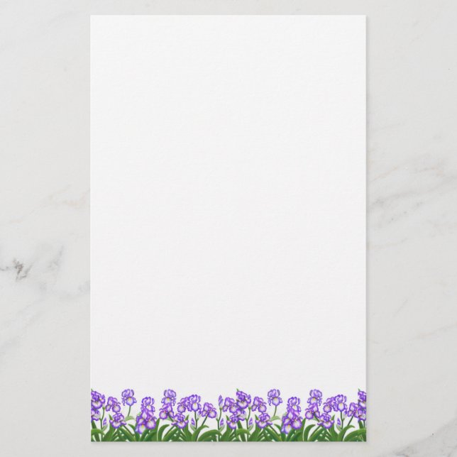 L'iris pourpre minuscule fleurit la papeterie (Devant)