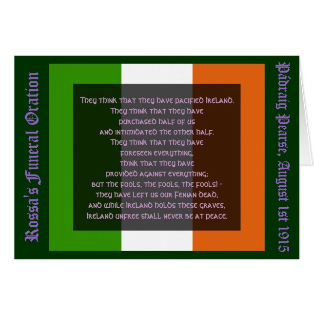L'Irlande Unfree ne sera jamais à la paix (Devant horizontal)