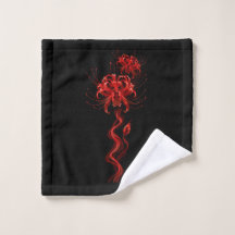 Lis Araignée Rouge – Drap de Bain Fleur Japonaise 