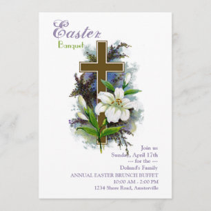 Lis de Pâques et invitation de croix