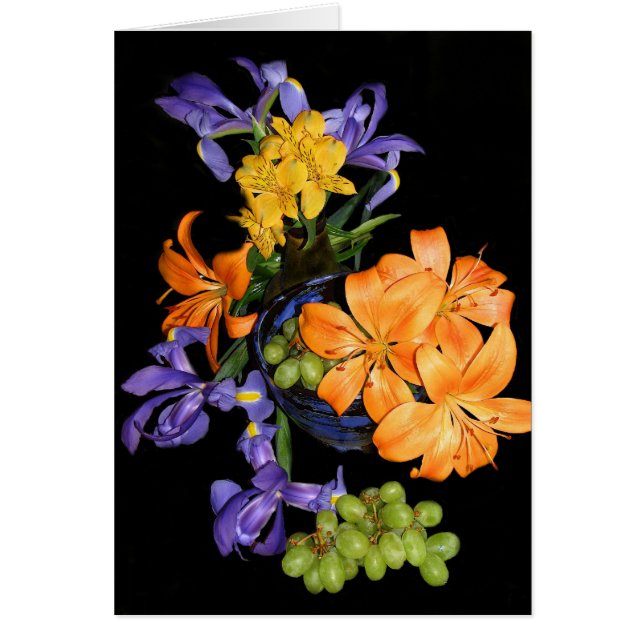 Lis, iris et raisins (Devant)