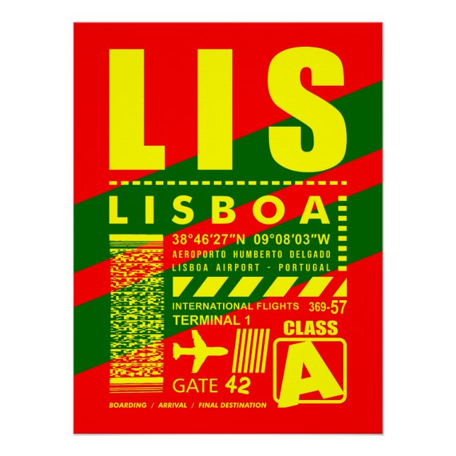 LIS Lisbon Airport Poster (Front)