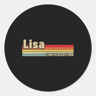 Lisa Gift Name Personalized Birthday Fun Christmas Classic Round Sticker