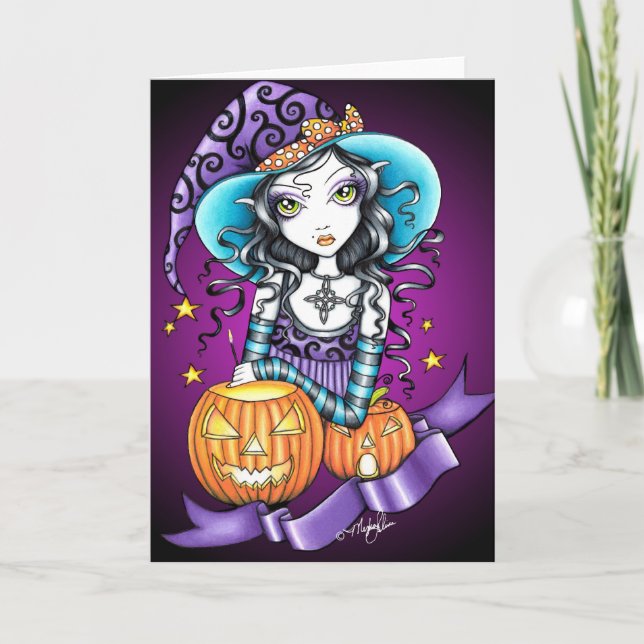 Lisa Gothic Halloween Witch Card (Front)