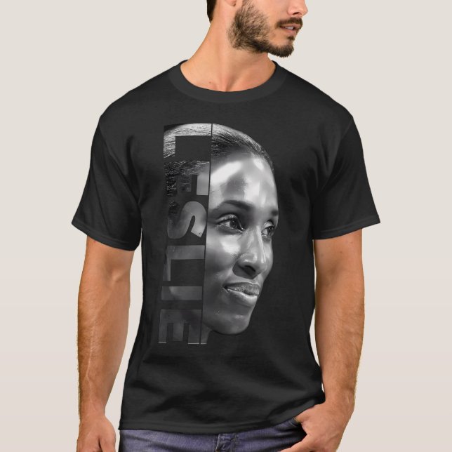 Lisa Leslie - Black  White T-Shirt (Front)
