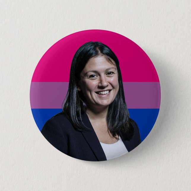 Lisa Nandy Bisexual Flag Badge 2 Inch Round Button (Front)