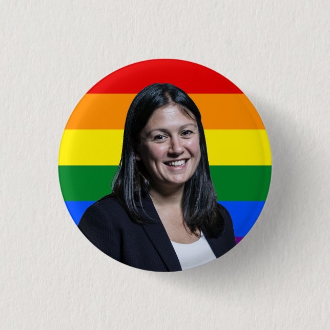 Lisa Nandy LGBT Badge 1 Inch Round Button (Front)
