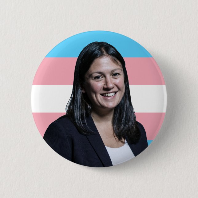 Lisa Nandy Trans Flag Badge 2 Inch Round Button (Front)