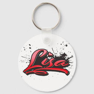 Lisa red Heart Graffiti Schlüsselanhänger Keychain
