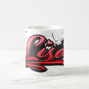 Lisa red Heart Graffiti Tasse Kaffeetasse Coffee Mug