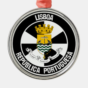 Lisboa Round Emblem Metal Ornament
