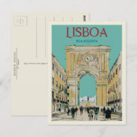 Lisbon Augusta Street Arch Illustration