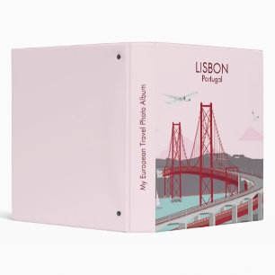 Lisbon bridge in vintage style  binder