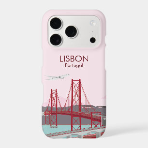 Lisbon bridge over Tagus river in vintage style