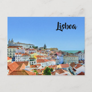 Lisbon buildings postcard