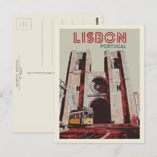 Lisbon Cathedral illustration Portugal Postcard