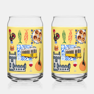 Lisbon City Symbols Can Glass