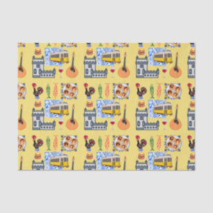 Lisbon City Symbols Tissue Paper