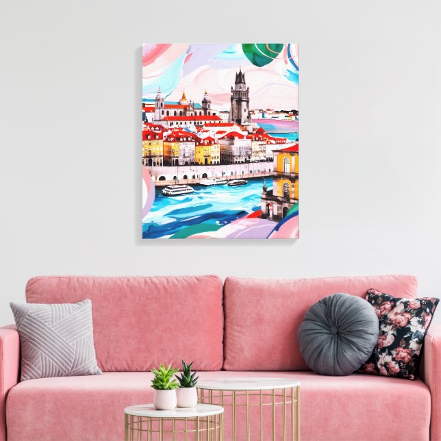 Lisbon Colours Canvas Print (Insitu(LivingRoom))