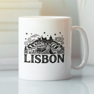 Lisbon Lisboa Portugal Minimalist Travel Coffee Mug