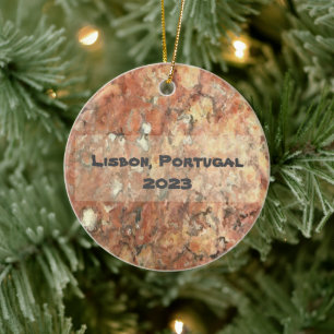 Lisbon Orange Brown Abstract Ceramic Ornament