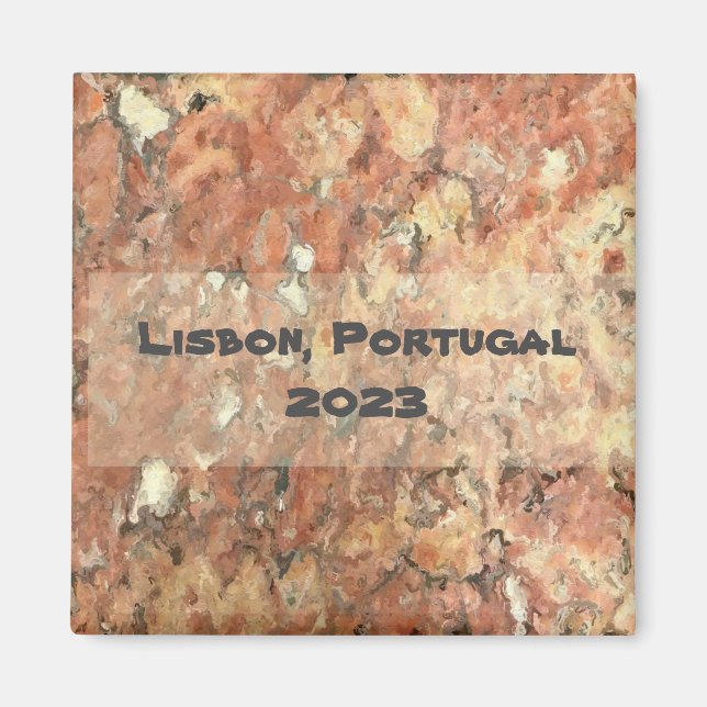 Lisbon Orange Brown Abstract Magnet (Front)