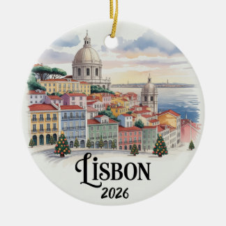Lisbon Portugal 2026 Christmas Ornament Travel Gif