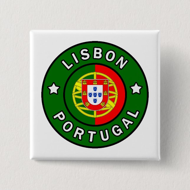 Lisbon Portugal 2 Inch Square Button (Front)
