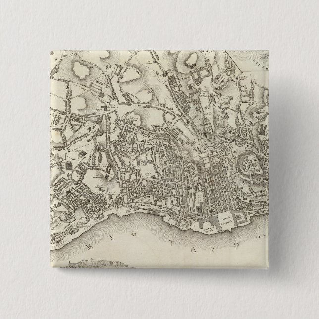 Lisbon, Portugal 2 Inch Square Button (Front)