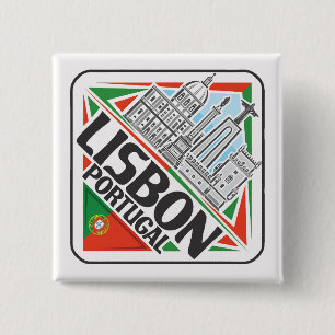Lisbon Portugal 2 Inch Square Button