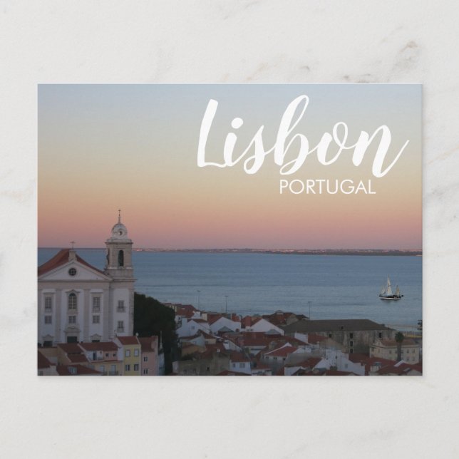Lisbon Portugal Alfama Sunset Postcard (Front)