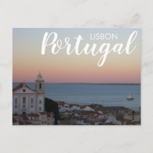 Lisbon Portugal Alfama Sunset Postcard