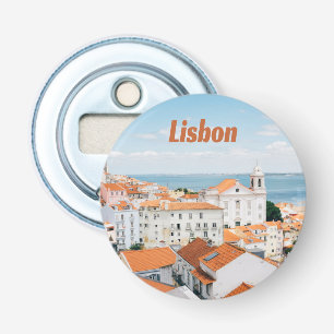 Lisbon Portugal Atlantic beaches Red Roofs Bottle Opener