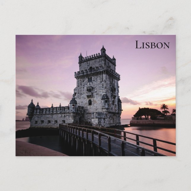 Lisbon Portugal Belem Tower Travel Photo Postcard (Front)
