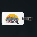 Lisbon Portugal City Skyline Retro Cityscape Art Luggage Tag<br><div class="desc">Vintage and retro city design with beautiful skyline, tourist attraction and cityscape art. Cool skyscraper and building silhouette illustration merchandise for tourist and traveller. Perfect as souvenir to bring back home when travelling. Save the memory of your travel and vacation with family and friends. Background colour can be customized to...</div>