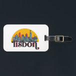 Lisbon Portugal City Skyline Retro Cityscape Art Luggage Tag<br><div class="desc">Vintage and retro city design with beautiful skyline, tourist attraction and cityscape art. Cool skyscraper and building silhouette illustration merchandise for tourist and traveller. Perfect as souvenir to bring back home when travelling. Save the memory of your travel and vacation with family and friends. Background colour can be customized to...</div>