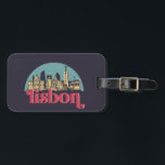 Lisbon Portugal City Skyline Vintage Cityscape Luggage Tag<br><div class="desc">Vintage and retro city design with beautiful skyline, tourist attraction and cityscape art. Cool skyscraper and building silhouette illustration merchandise for tourist and traveller. Perfect as souvenir to bring back home when travelling. Save the memory of your travel and vacation with family and friends. Background colour can be customized to...</div>
