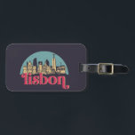 Lisbon Portugal City Skyline Vintage Cityscape Luggage Tag<br><div class="desc">Vintage and retro city design with beautiful skyline, tourist attraction and cityscape art. Cool skyscraper and building silhouette illustration merchandise for tourist and traveller. Perfect as souvenir to bring back home when travelling. Save the memory of your travel and vacation with family and friends. Background colour can be customized to...</div>