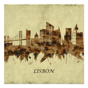Lisbon Portugal Cityscape Poster