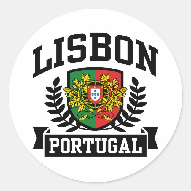 Lisbon Portugal Classic Round Sticker (Front)