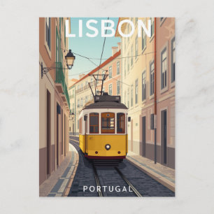 Lisbon Portugal Classic Tram 28 Vintage Postcard