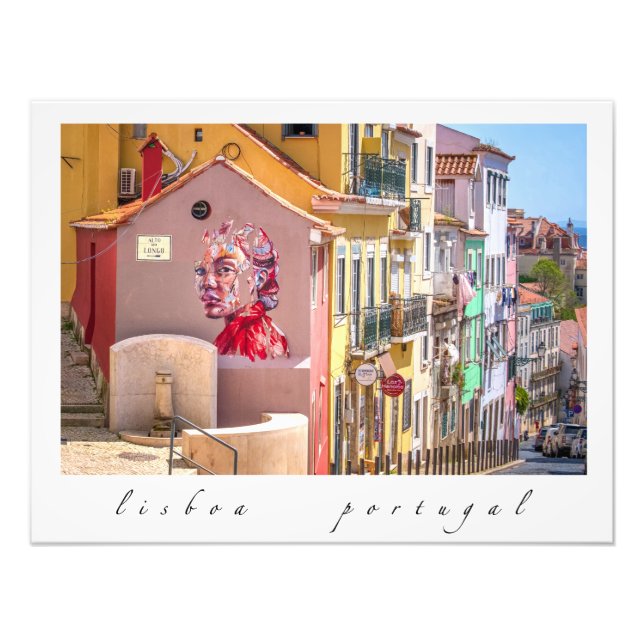 Lisbon, Portugal, Colourful Mural, Photo (Front)