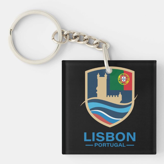 Lisbon Portugal Europe Keychain (Front)