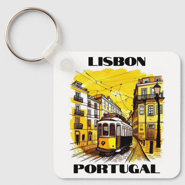 Lisbon , Portugal Keychain (Front)