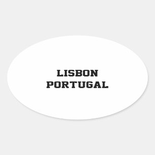 Lisbon Portugal oval stickers