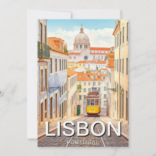 Lisbon Portugal Pantheon Alfama Watercolor Holiday Card