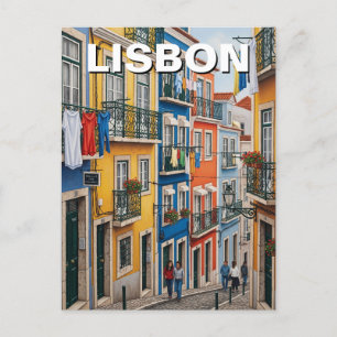 Lisbon Portugal Pantheon Alfama Watercolor Postcard